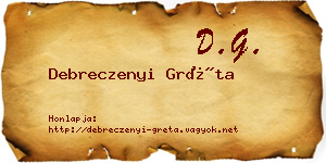 Debreczenyi Gréta névjegykártya